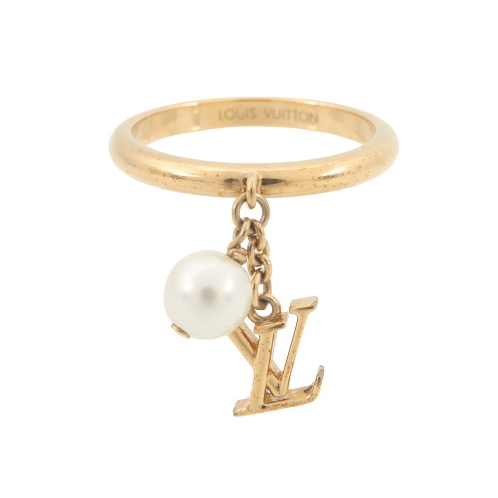 LOUIS VUITTON Gold Pearl Ring